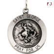 14K White 15.00 MM ST.GEORGE MEDAL St.george Medal