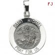 14K White 15.00 MM ST.MICHAEL MEDAL St.michael Medal