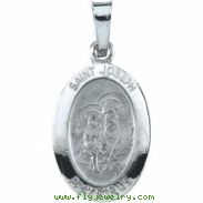 14K White 15.00 X 11.00 MM ST.JOSEPH MEDAL St.joseph Medal