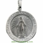 14K White 18.00 MM Miraculous Medal