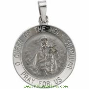 14K White 18.00 MM SCAPULAR MEDAL Scapular Medal