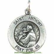 14K White 18.00 MM ST. ANTHONY MEDAL St. Anthony Medal