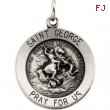 14K White 18.00 MM ST.GEORGE MEDAL St.george Medal