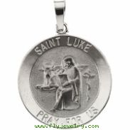 14K White 18.00 MM ST.LUKE MEDAL St.luke Medal