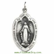 14K White 18.00 X 12.00 MM MIRACULOUS MEDAL Miraculous Medal