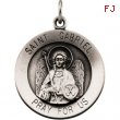 14K White 18.50 Rd St.gabriel Pendant Medal