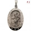 14K White 19.00X14.00 MM St. Christopher Medal