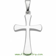 14K White 21.0X14.25 Cross Pendant