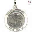 14K White 22.00 MM St.michael Medal