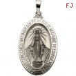 14K White 23.00X16.00 MM Miraculous Medal