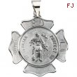 14K White 25.25X25.25 St Florian Pend Medal Shield