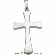 14K White 28.5X19.0 Cross Pendant