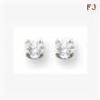 14K White 5mm CZ Earrings