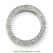 14K White Gold  1/10Ctw Circle Diamond Pendant