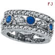 14K White Gold 0.60ct Sapphire and 1.51ct Diamond Eternity Ring Band