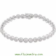 14K White Gold 07.00 Inch 1 Diamond Bracelet