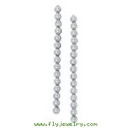 14K White Gold 1.11ct 30-Diamond Drop Bezel Set Earrings