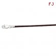 14K White Gold 16.00 Inch Brown Leather Cord
