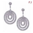14K White Gold 1.75ct Diamond Triple Circle Drop Earrings SI1-SI2 G-H