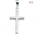 14K White Gold 17.5x12 Cross Pendant