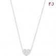14K White Gold 18.00 Inch Diamond Heart Necklace