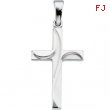 14K White Gold 21x14 Cross Pendant