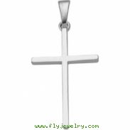 14K White Gold 22.75 X Cross Pendant