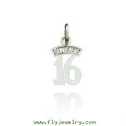 14K White Gold "Sweet 16" Charm