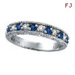 14K White Gold .23ct Diamond and Sapphire Ring Band