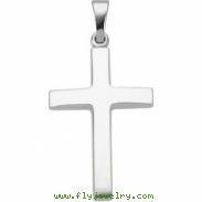 14K White Gold 24.25x16 Cross Pendant