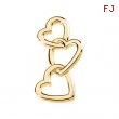 14K White Gold 24.50 X 13.00 Metal Fashion Heart Pendant