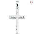 14K White Gold 24x16 Cross Pendant