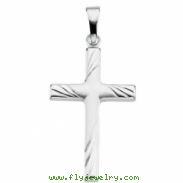 14K White Gold 24x16 Cross Pendant