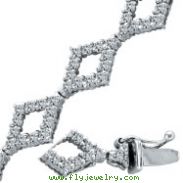 14K White Gold 2.52ct Diamond Fancy Bracelet,