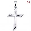 14K White Gold 25.5x18 Cross Pendant