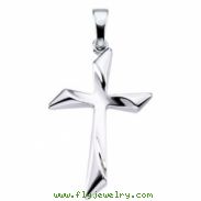 14K White Gold 25.5x18 Cross Pendant