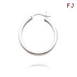 14K White Gold 2.5x25mm Classic Hoops