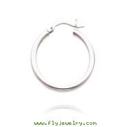 14K White Gold 2.5x25mm Classic Hoops