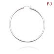 14K White Gold 2.5x57mm Classic Hoops
