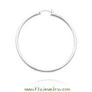 14K White Gold 2.5x57mm Classic Hoops