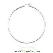 14K White Gold 2.5x63mm Classic Hoops