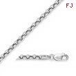 14K White Gold 2.75mm Hollow Rolo Chain