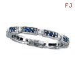 14K White Gold .28ct Diamond And Blue Sapphire Eternity Band