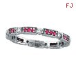 14K White Gold .28ct Diamond And Pink Sapphire Eternity Band Stackable Ring