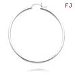 14K White Gold 2x50mm Classic Hoops