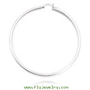 14K White Gold 2x60mm Classic Hoops