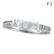 14K White Gold 3-Stone .52ct Diamond Wedding Band