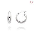 14K White Gold 4mm Classic Hoops