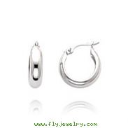 14K White Gold 4mm Classic Hoops