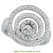 14K White Gold .50ct Diamond Multiple Large Circles Fashion Ring